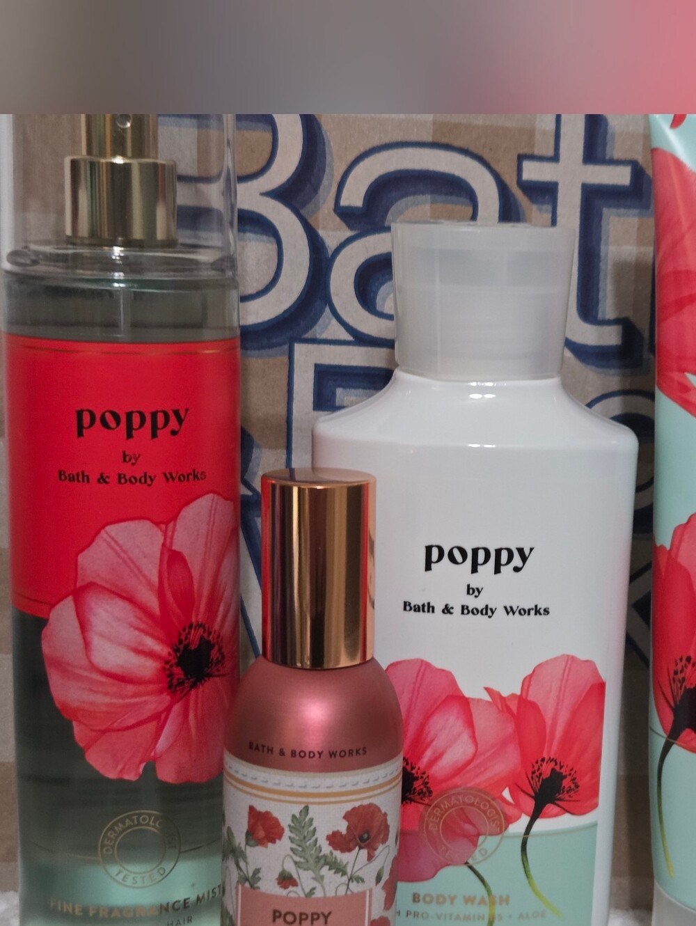 Bath and Body Works Poppy Bundle 4PC New! - Picture 2 of 4